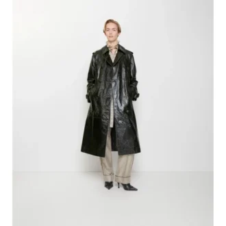 Dlouhý Trench Coat z reliéfní kůže