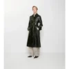Dlouhý Trench Coat z reliéfní kůže Dlouhý Trench Coat z reliéfní kůže