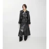 Dlouhý Trench Coat z reliéfní kůže Dlouhý Trench Coat z reliéfní kůže