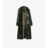 Dlouhý Trench Coat z reliéfní kůže Dlouhý Trench Coat z reliéfní kůže