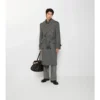 Dlouhý Trench Coat z vlny s rybí kostkou Dlouhý Trench Coat z vlny s rybí kostkou