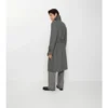 Dlouhý Trench Coat z vlny s rybí kostkou Dlouhý Trench Coat z vlny s rybí kostkou