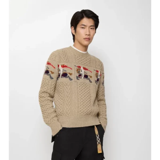 EKD Aran Knit Wool Sweater EKD Aran Knit Wool Sweater