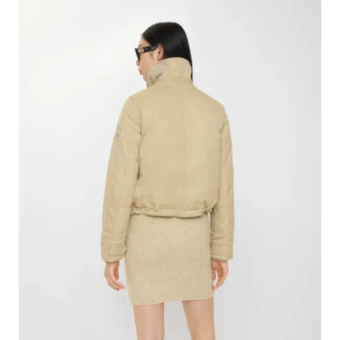 Gabardine bunda s ovčím kožešinovým límcem Gabardine bunda s ovčím kožešinovým límcem