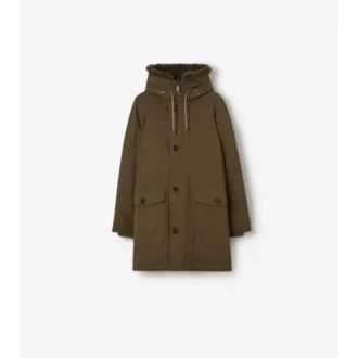 Gabardine parka s ovčí kožešinou