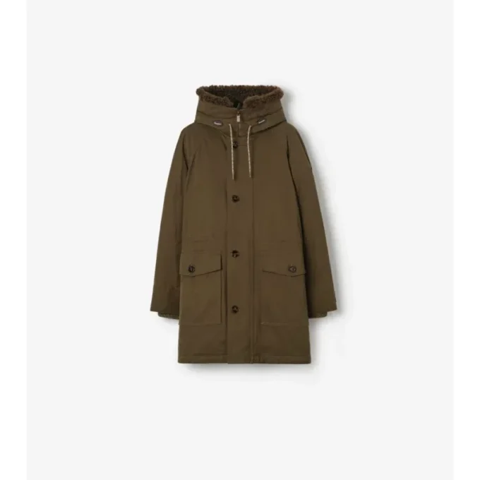 Gabardine parka s ovčí kožešinou Gabardine parka s ovčí kožešinou