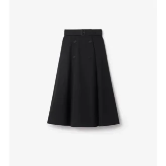 Gabardine trenčkotová midi sukně