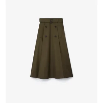 Gabardine trenčkotová midi sukně