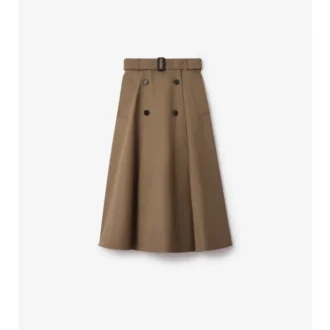 Gabardine trenčkotová midi sukně