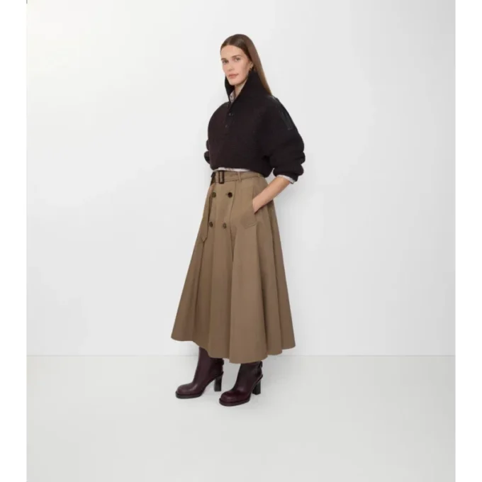 Gabardine trenčkotová midi sukně Gabardine trenčkotová midi sukně