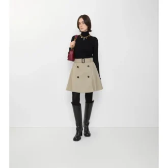 Gabardine trenčkotová minisukně