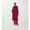 Hedvábný Trench Coat s kostkovaným vzorem Hedvábný Trench Coat s kostkovaným vzorem
