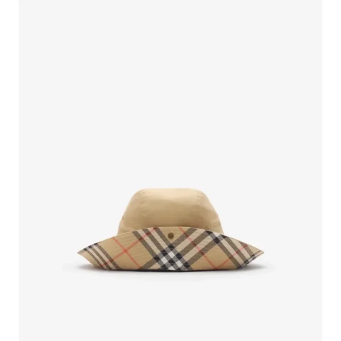 Klobouk z Gabardine s kostkovaným okrajem Klobouk z Gabardine s kostkovaným okrajem
