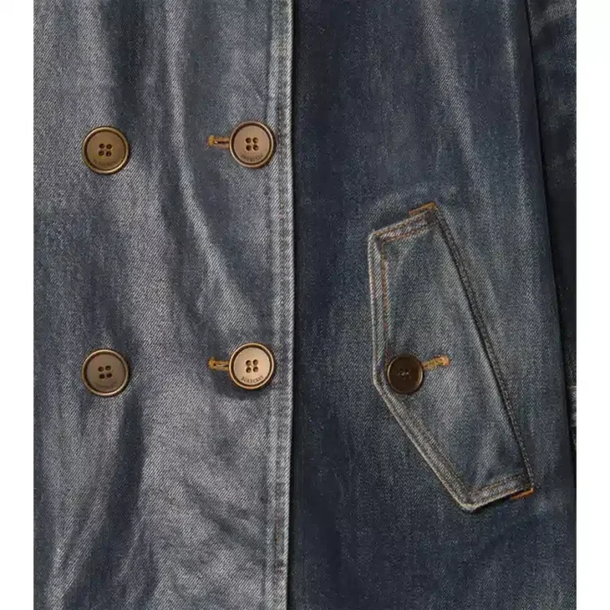 Krátký Denim Trench Coat
