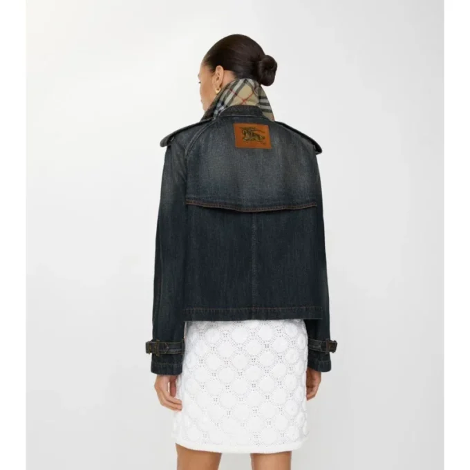 Krátká Denim trenčkotová bunda Mayfair Krátká Denim trenčkotová bunda Mayfair