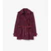 Krátký Foxfield Trench Coat z semiše s paisley vzorem