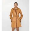 Krátký kožený Car Coat s třásněmi Krátký kožený Car Coat s třásněmi