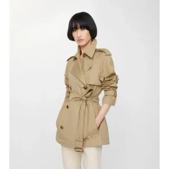Krátký lehký bavlněný Belgravia Trench Coat Krátký lehký bavlněný Belgravia Trench Coat