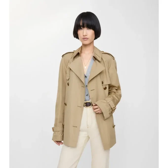 Krátký lehký bavlněný Belgravia Trench Coat Krátký lehký bavlněný Belgravia Trench Coat