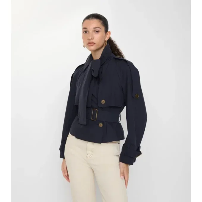 Krátký plátěný Trench Coat Trerose