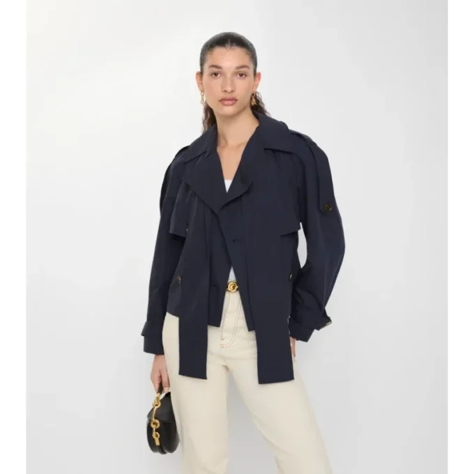Krátký plátěný Trench Coat Trerose