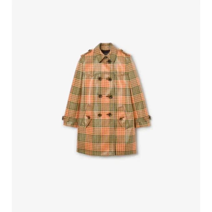 Krátký Trench Coat Summerside s kostkovaným potiskem a efektem rafie Krátký Trench Coat Summerside s kostkovaným potiskem a efektem rafie