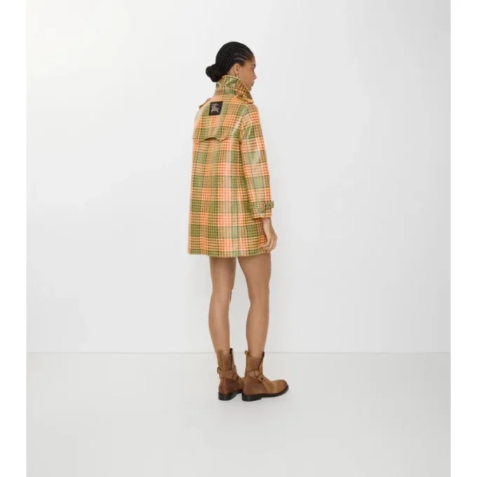 Krátký Trench Coat Summerside s kostkovaným potiskem a efektem rafie Krátký Trench Coat Summerside s kostkovaným potiskem a efektem rafie