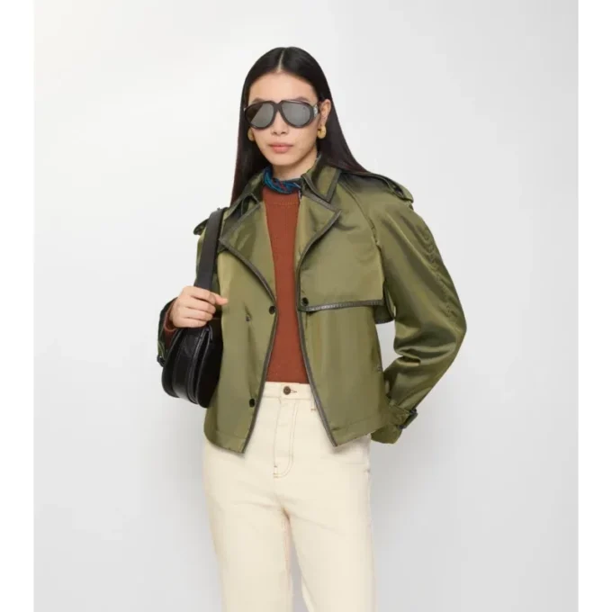 Krátký Trench Coat z nylonové směsi