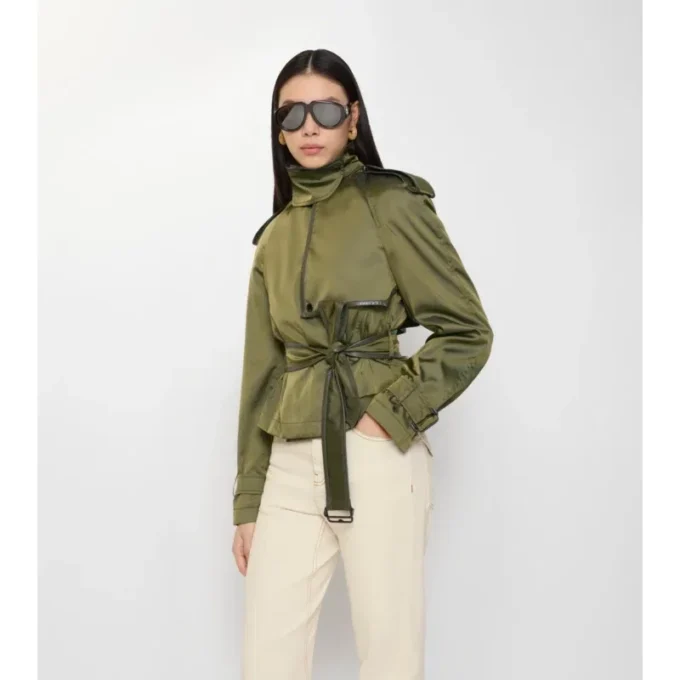 Krátký Trench Coat z nylonové směsi