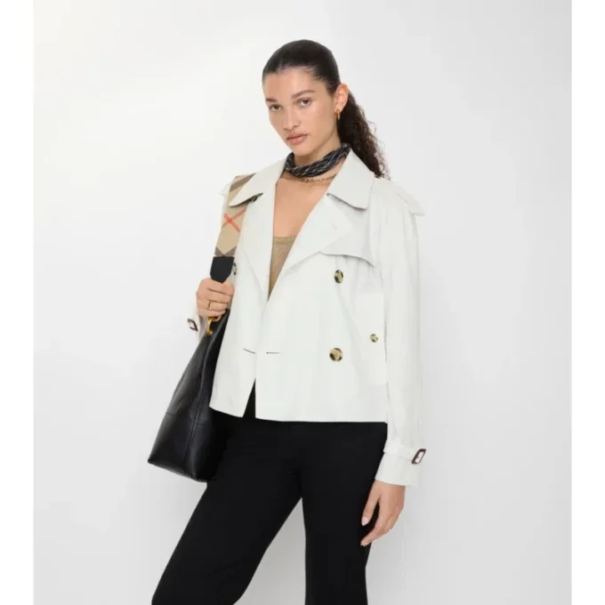 Krátká trenčkotová bunda Mayfair z Tropical Gabardine Krátká trenčkotová bunda Mayfair z Tropical Gabardine