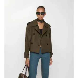 Krátká trenčkotová bunda Mayfair z Tropical Gabardine Krátká trenčkotová bunda Mayfair z Tropical Gabardine