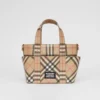 Logo Appliqua Vintage Check E-Canvas Tote Logo Appliqua Vintage Check E-Canvas Tote