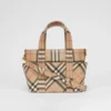 Logo Appliqua Vintage Check E-Canvas Tote Logo Appliqua Vintage Check E-Canvas Tote