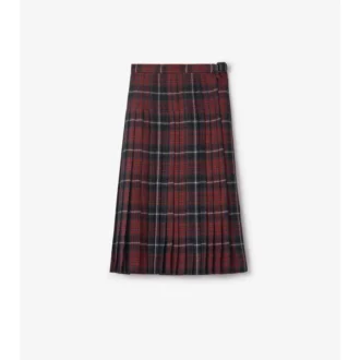 Midi kilt z vlněné směsi s kostkovaným vzorem