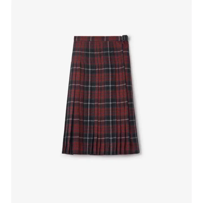 Midi kilt z vlněné směsi s kostkovaným vzorem Midi kilt z vlněné směsi s kostkovaným vzorem