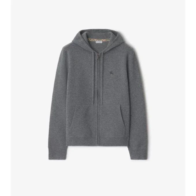 Mikina s kapucí a zipem ze směsi kašmíru Mikina s kapucí a zipem ze směsi kašmíru