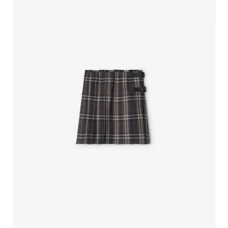 Mini kilt z vlny s kostkovaným vzorem