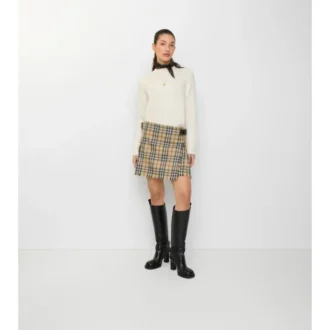 Mini kilt z vlny s kostkovaným vzorem