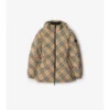 Nylonová péřová bunda s kapucí a vzorem Burberry Nylonová péřová bunda s kapucí a vzorem Burberry