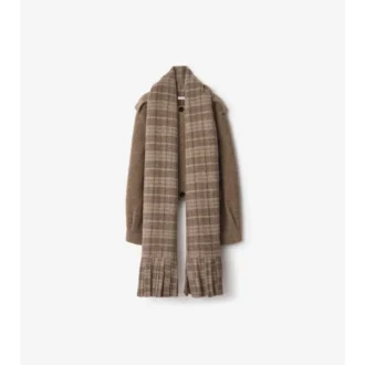 Odnímatelný šátek Sako z vlněné směsi Odnímatelný šátek Sako z vlněné směsi