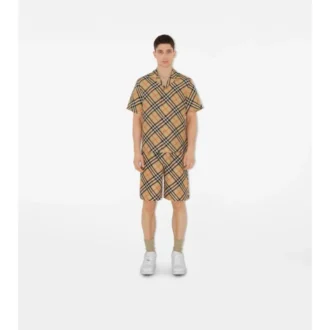 Oversized hedvábná košile s kostkovaným vzorem