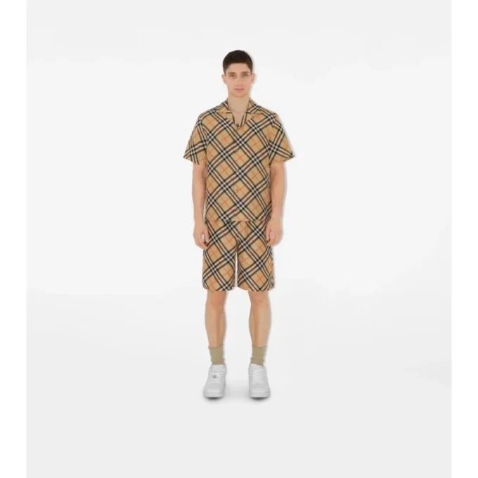 Oversized hedvábná košile s kostkovaným vzorem