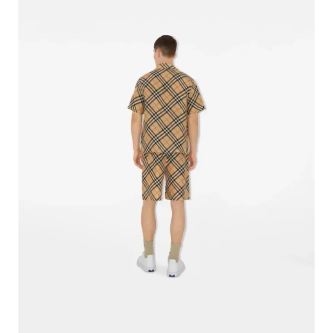 Oversized hedvábná košile s kostkovaným vzorem
