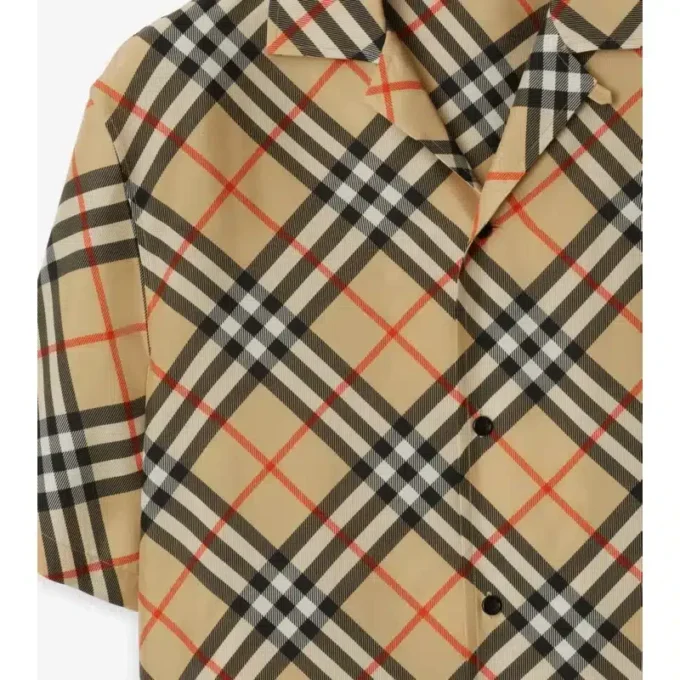Oversized hedvábná košile s kostkovaným vzorem
