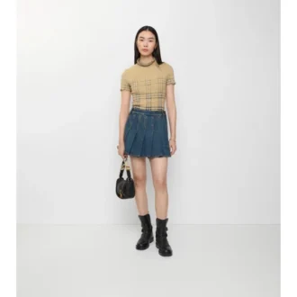 Plisovaná Denim minisukně Plisovaná Denim minisukně