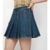 Plisovaná Denim minisukně Plisovaná Denim minisukně