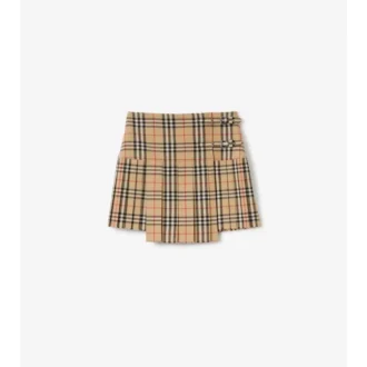 Plisovaný vlněný mini kilt s kostkovaným vzorem Plisovaný vlněný mini kilt s kostkovaným vzorem