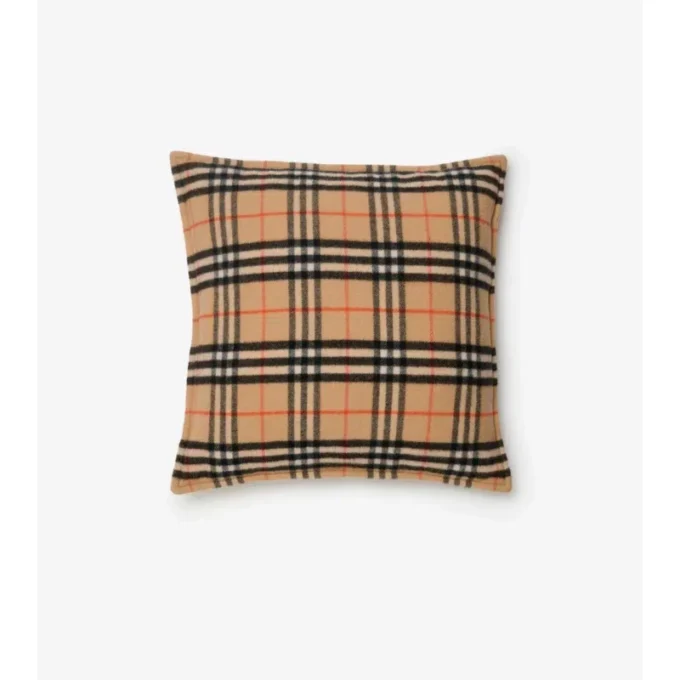 Polštář z vlny a kašmíru s kostkovaným vzorem Polštář z vlny a kašmíru s kostkovaným vzorem