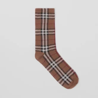 Ponožky z bavlny a kašmíru s Vintage Check vzorem