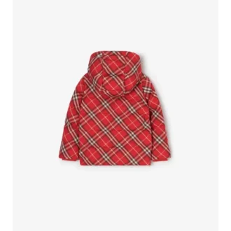Pufferový kabát s kapucí a vzorem Burberry Pufferový kabát s kapucí a vzorem Burberry